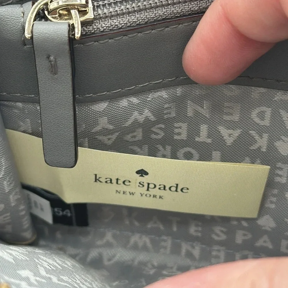 Kate Spade Gray pebbled Leather Brigitta Mulberry Street Long Wallet - Picture 6 of 8